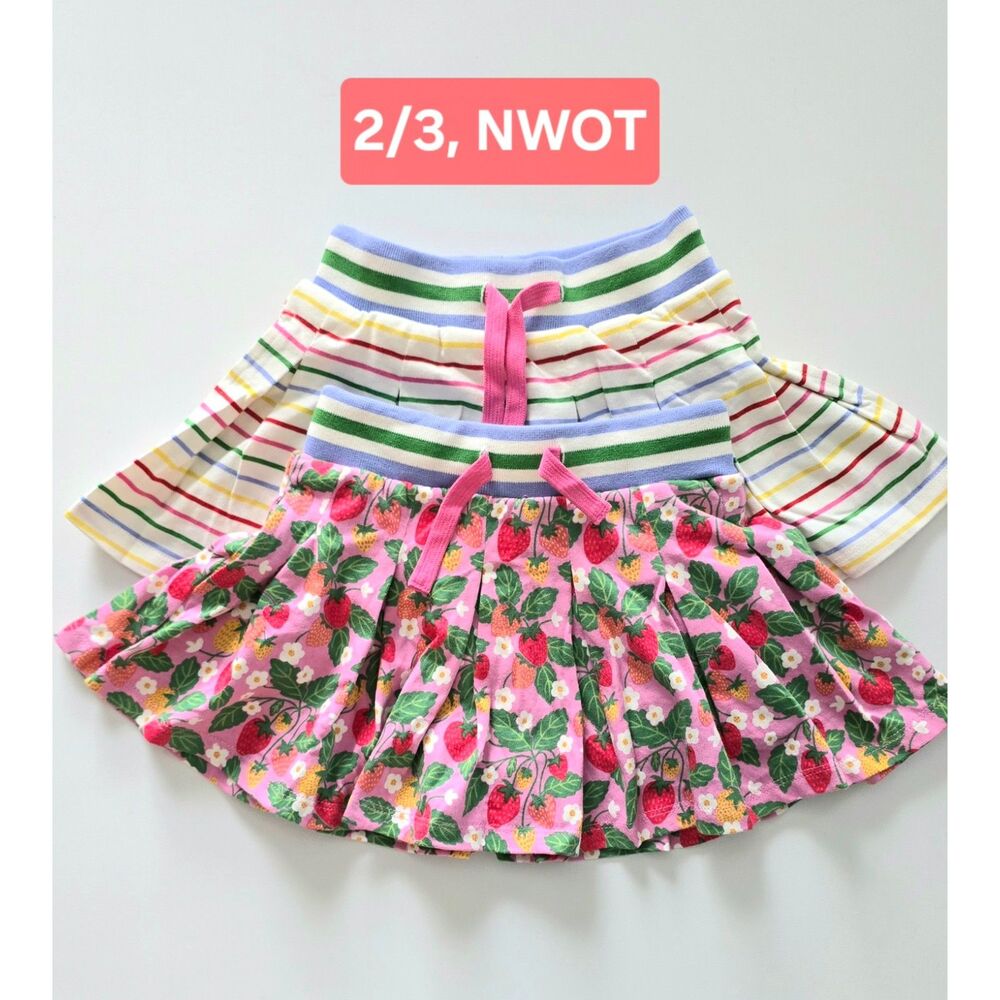 NWT/NWOT Mini Boden Jersey Skort Bundle, Size 2/3